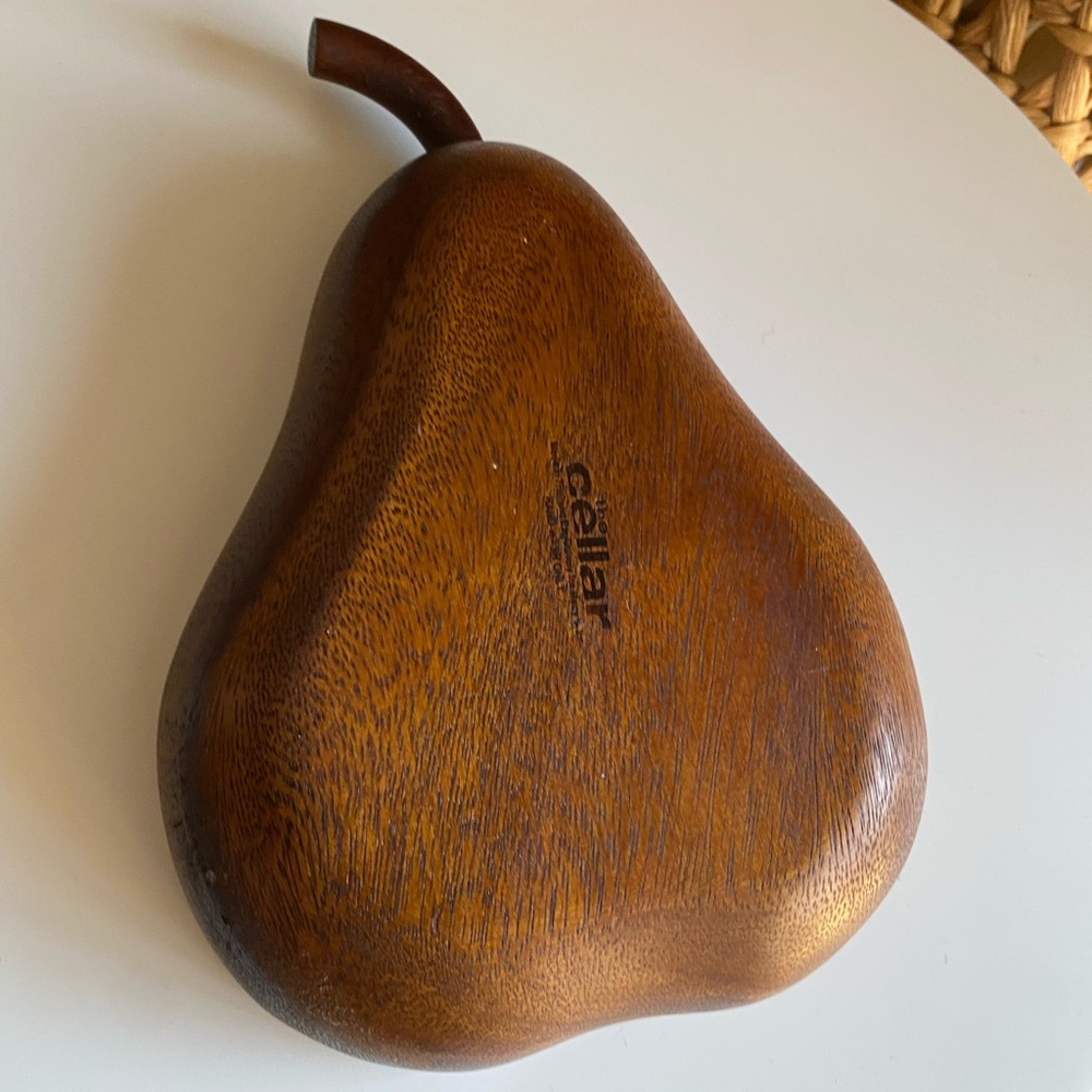 Rustic Pear-Shaped Wooden Serving Bowl by “The Cellar” by Macy’s. Cute! - Picture 9 of 10